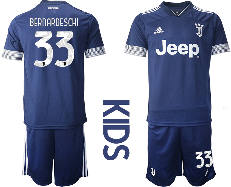 Youth 2020-2021 club Juventus away blue #33 Soccer Jerseys